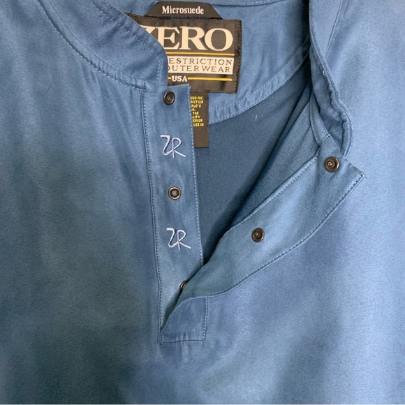 Zero Restriction Men’s Golf Outerwear Blue Microsuede Pullover Lined V-Neck Vest - Picture 5 of 6